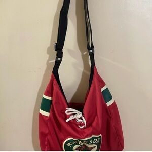 Minnesota Wild Red Shoulder Bag, nhl merchandise. #nhl #mnwild #hockey